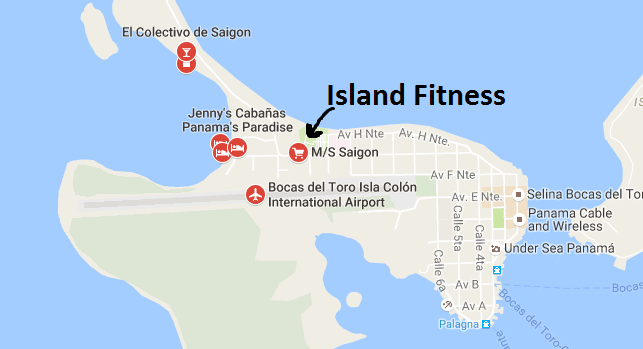 Location of the Island Fitness on the map